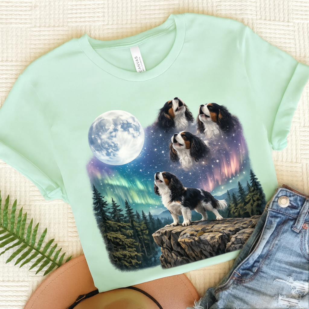 Personalized Cavalier Galaxy Unisex TShirt Heather Mint