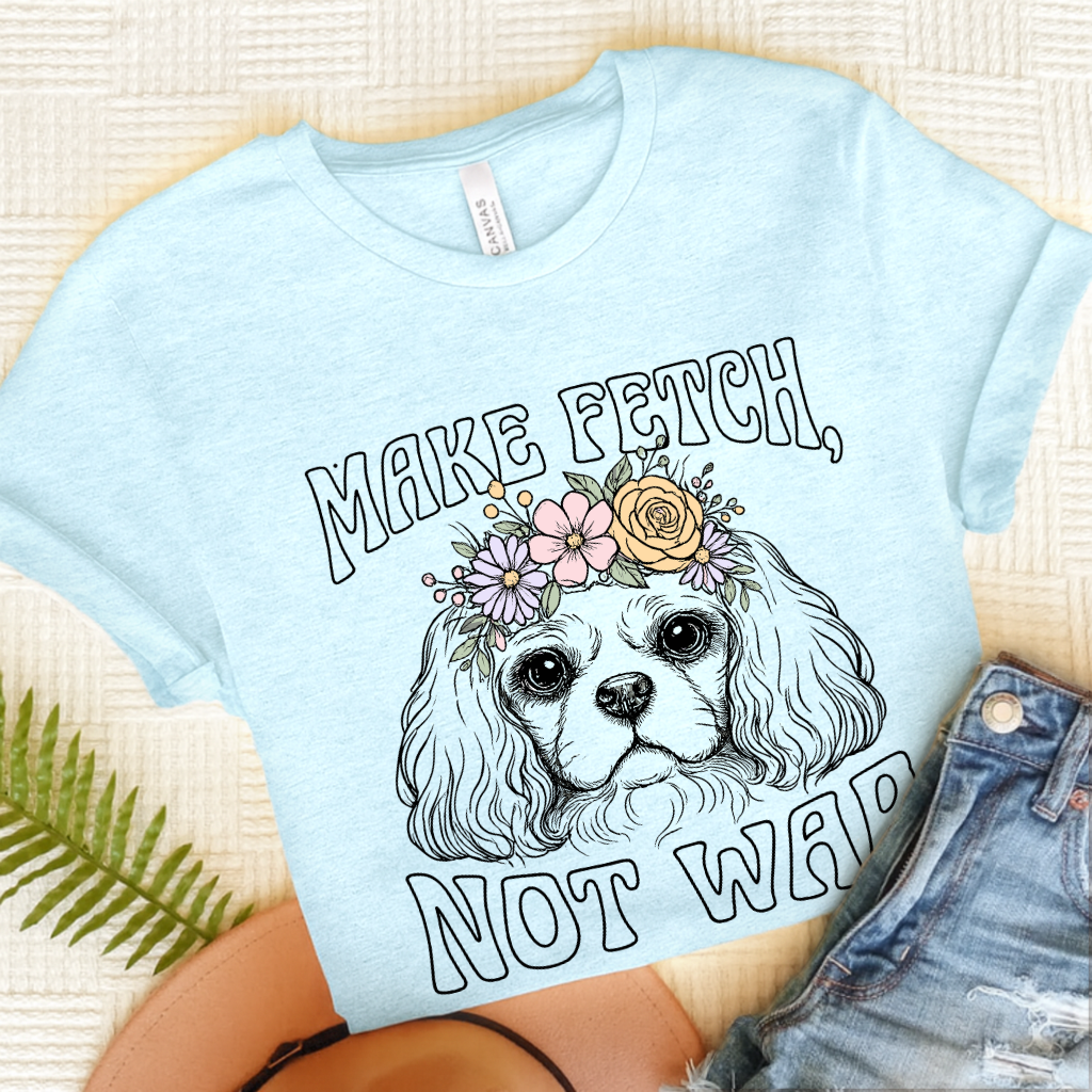 Personalized Cavalier Not War Unisex TShirt Heather Ice Blue