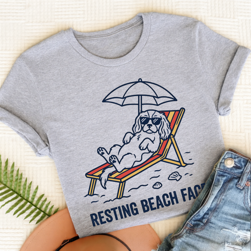 Personalized Cavalier Beach Unisex TShirt Sport Grey