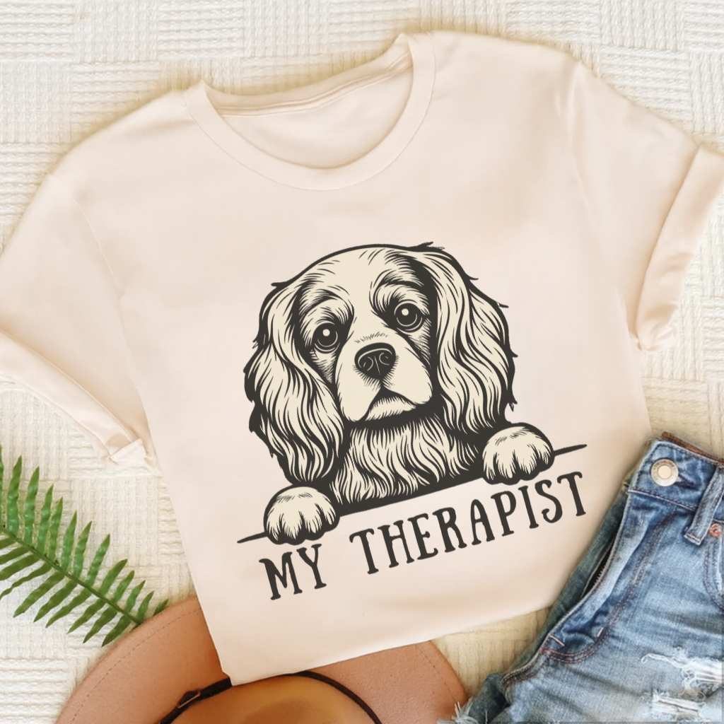 Cavalier King Charles Therapist Unisex TShirt Natural
