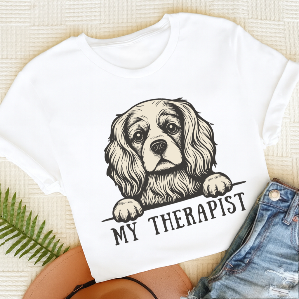 Cavalier King Charles Therapist Unisex TShirt White