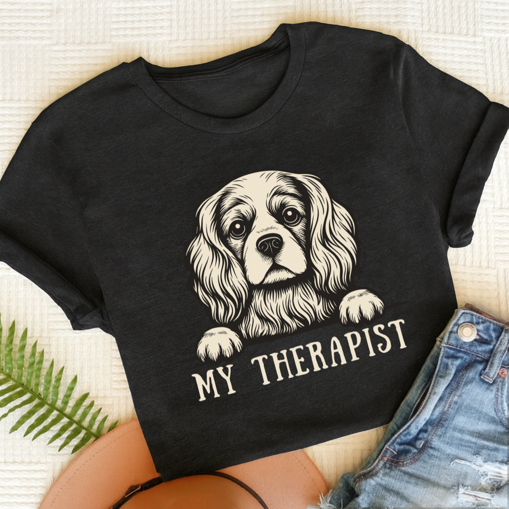 Cavalier King Charles Therapist Unisex TShirt Black