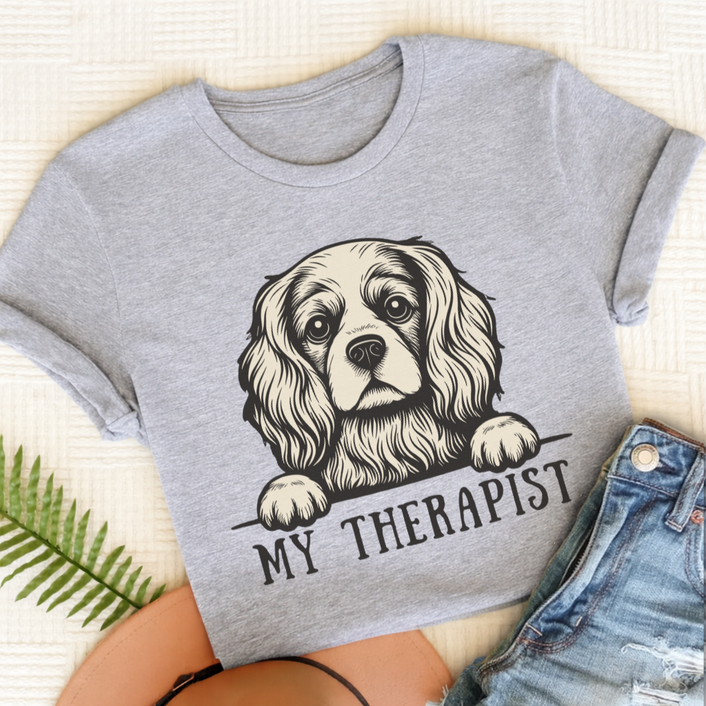 Cavalier King Charles Therapist Unisex TShirt Sport Grey