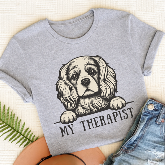 Cavalier King Charles Therapist Unisex TShirt Sport Grey