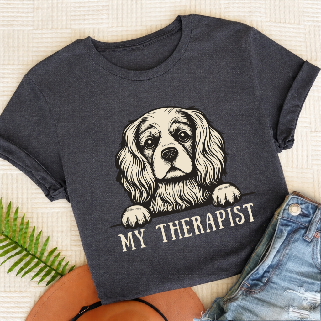 Cavalier King Charles Therapist Unisex TShirt Dark Heather