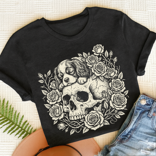 Cavalier Memento Mori Unisex TShirt Black