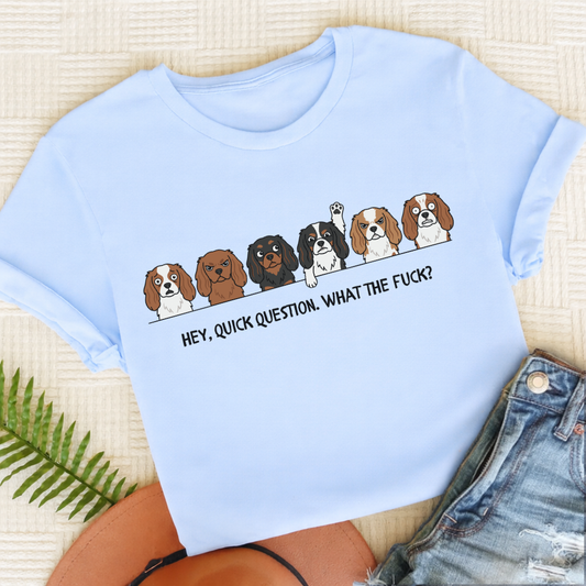 Cavalier Question WTF Unisex TShirt Light Blue