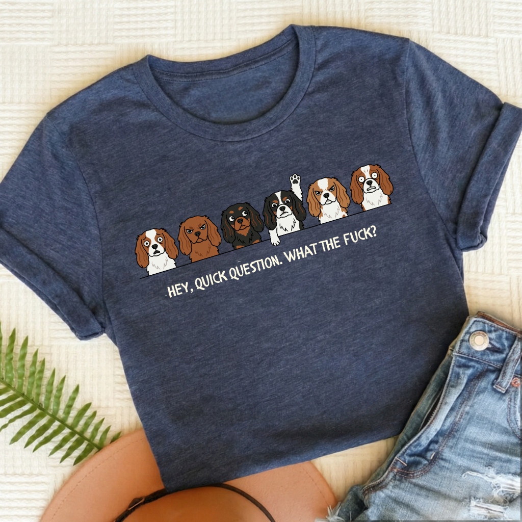 Cavalier Question WTF Unisex TShirt Heather Navy