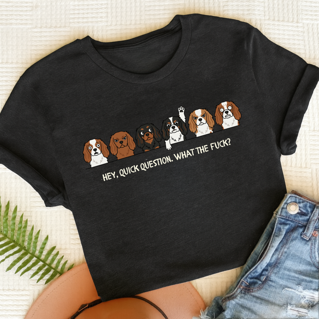 Cavalier Question WTF Unisex TShirt Black