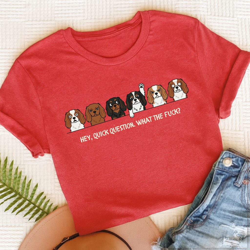 Cavalier Question WTF Unisex TShirt Heather Red
