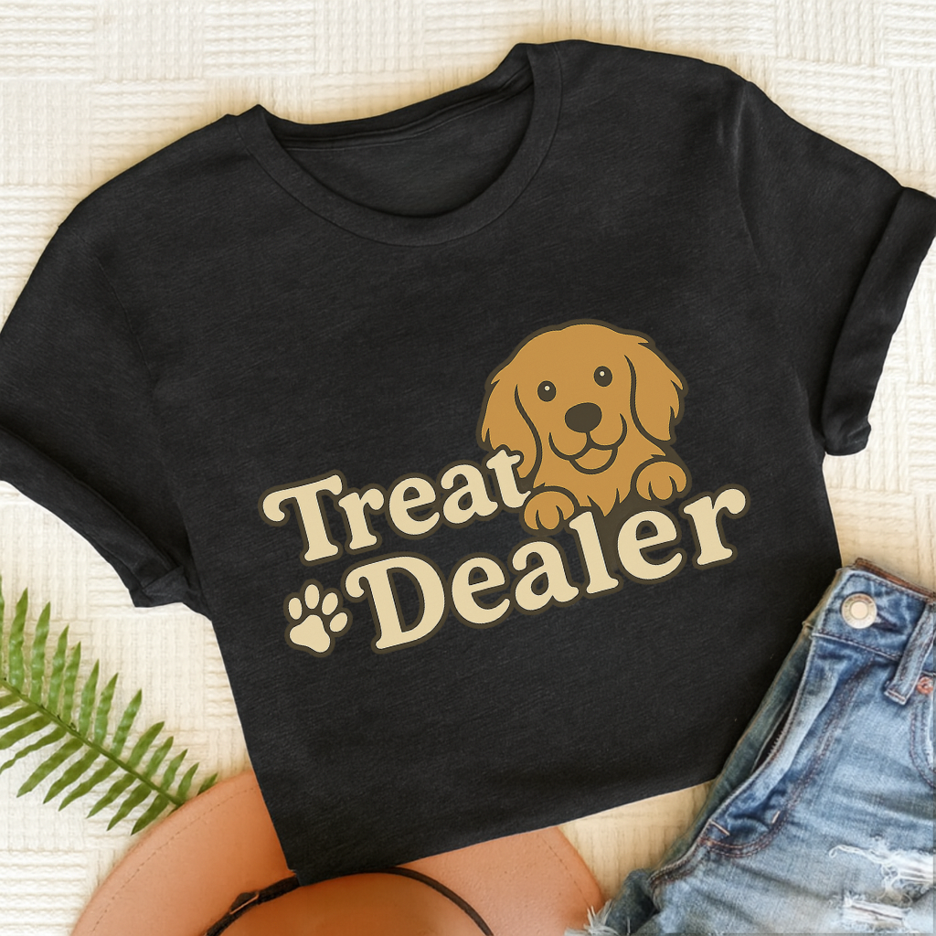 Treat Dealer Golden Retriever Unisex Tshirt Black