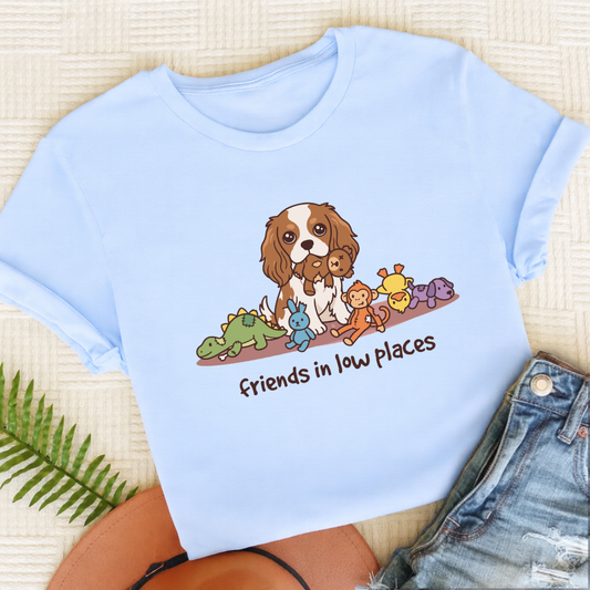 Personalized Cavalier Low Friends Unisex TShirt Light Blue