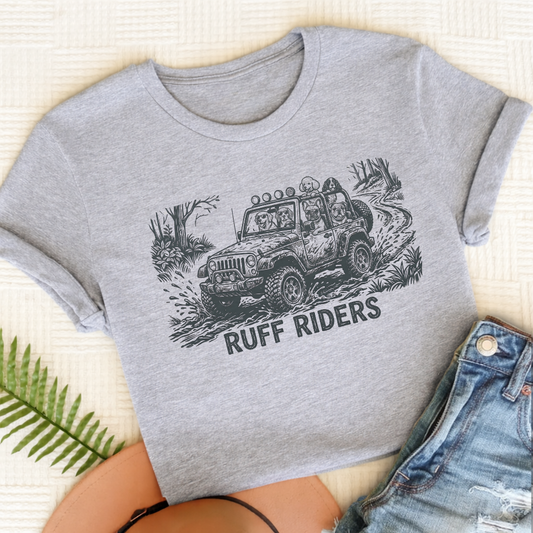 French Bulldog Ruff Riders Unisex TShirt Sport Grey
