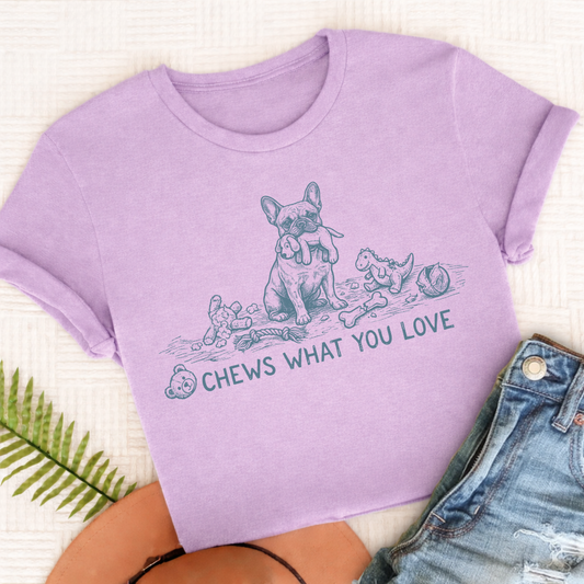 French Bulldog What You love Unisex TShirt Comfort Colors Orchid