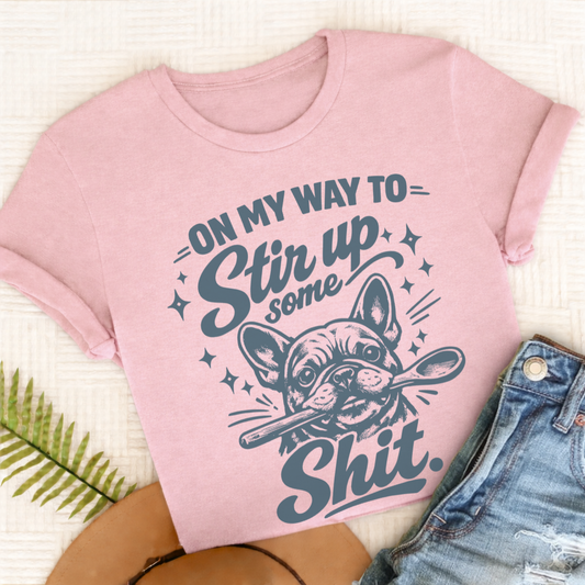 Frenchie Stir Up Unisex TShirt Comfort Colors Blossom