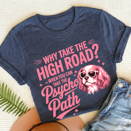 Cavalier Psycho Path Unisex TShirt Heather Navy