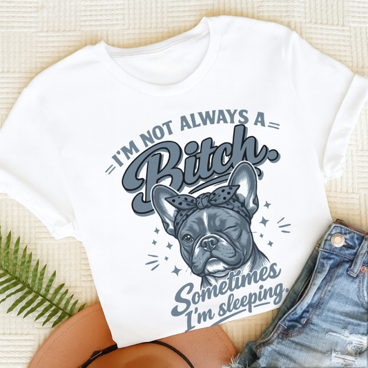 Frenchie Sometimes Sleeping Unisex TShirt White