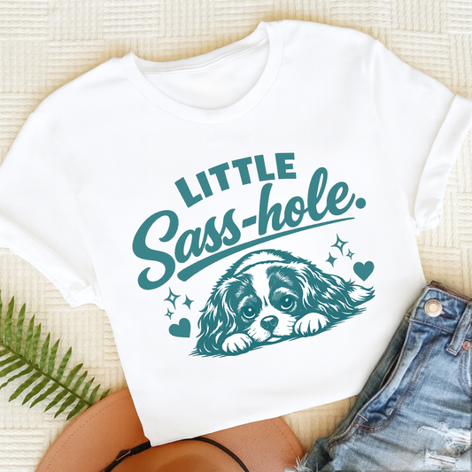 Cavalier King Charles Sass Hole Unisex TShirt White