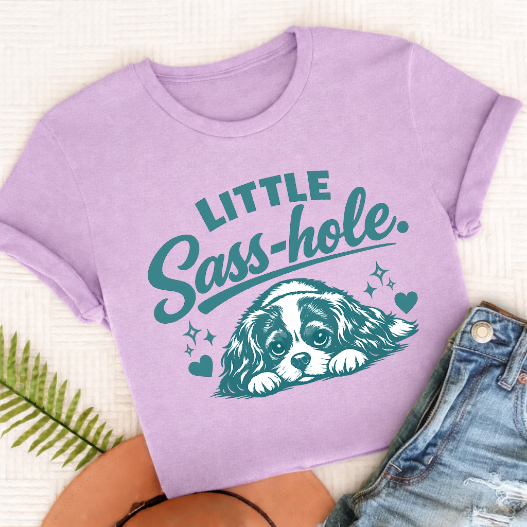 Cavalier King Charles Sass Hole Unisex TShirt Comfort Colors Orchid