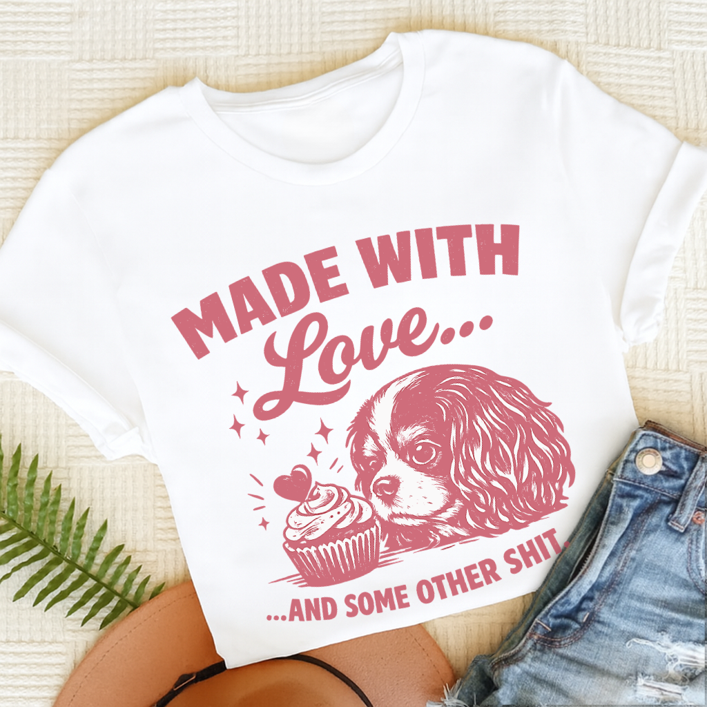 Cavalier Made with Love Unisex TShirt White