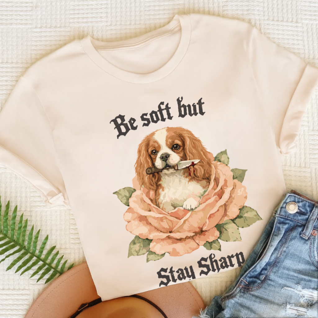 Personalized Cavalier Stay Sharp Unisex TShirt Natural