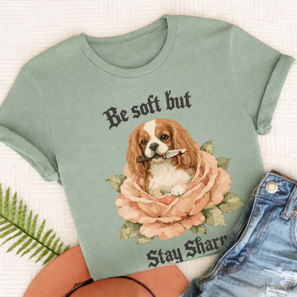 Personalized Cavalier Stay Sharp Unisex TShirt Comfort Colors Bay