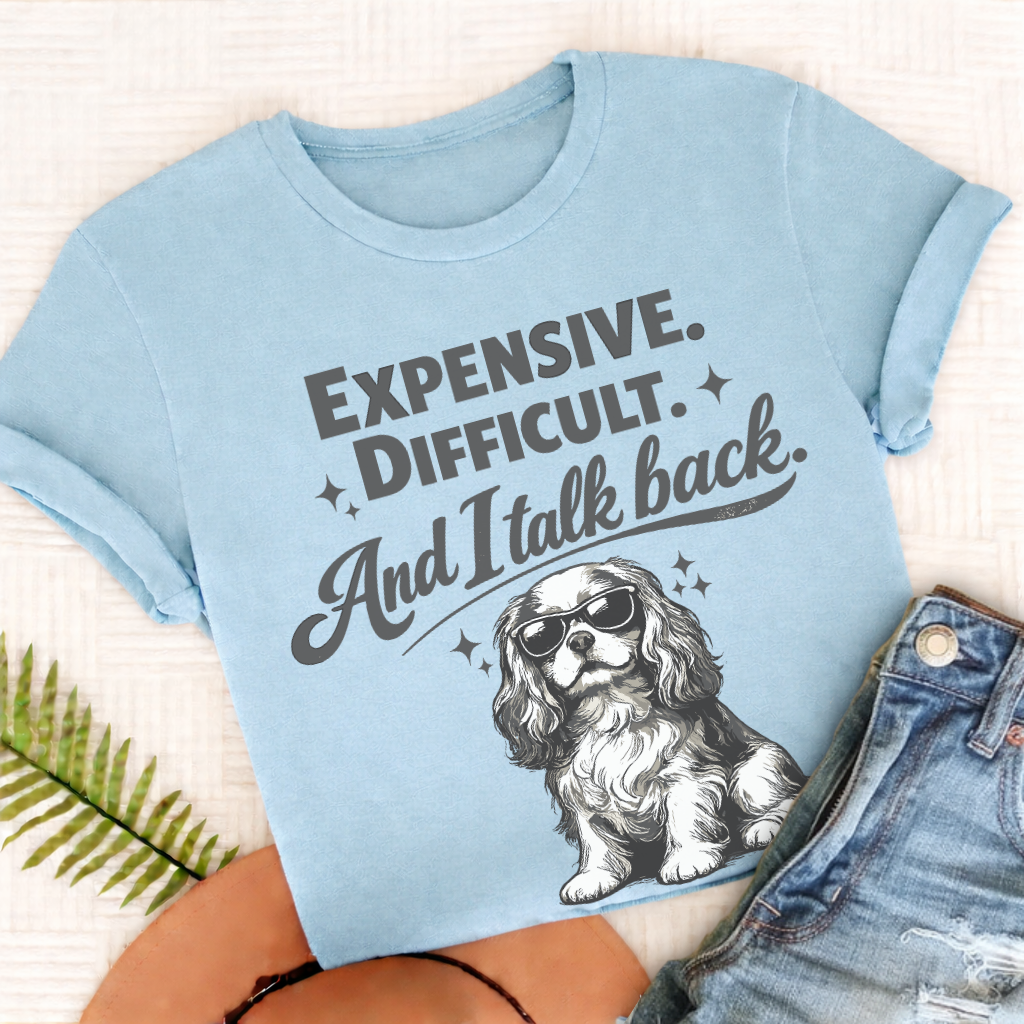 Cavalier Talk Back Snark Unisex TShirt Comfort Colors Chambray