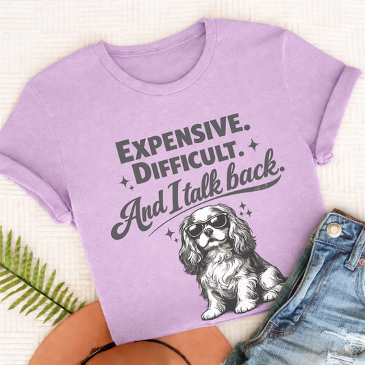 Cavalier Talk Back Snark Unisex TShirt Comfort Colors Orchid