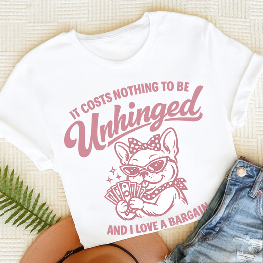 French Bulldog Unhinged Unisex TShirt White