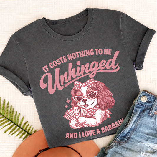 Cavalier King Charles Unhinged Unisex TShirt Comfort Colors Pepper