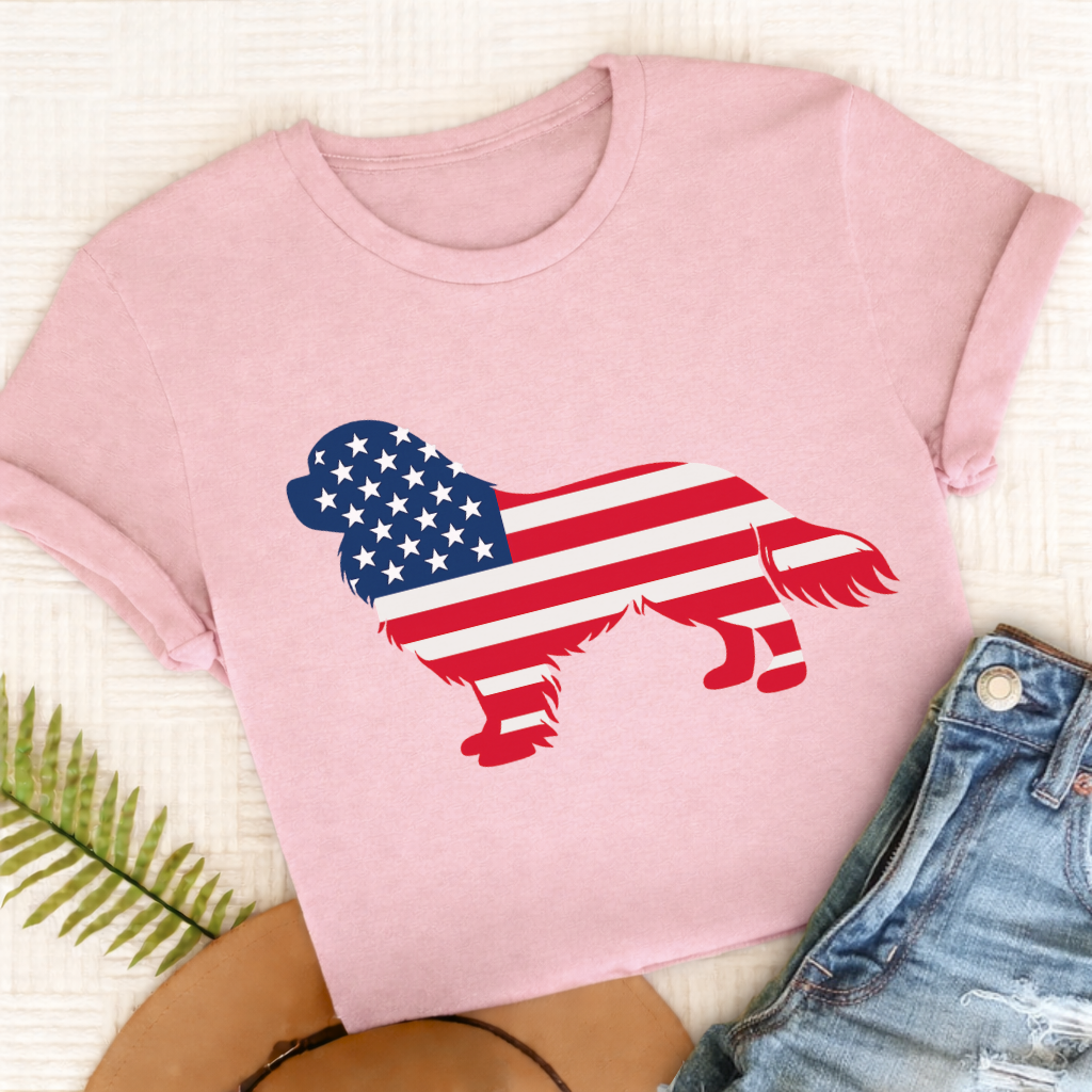 Cavalier American Flag Silhouette Unisex TShirt Comfort colors Blossom