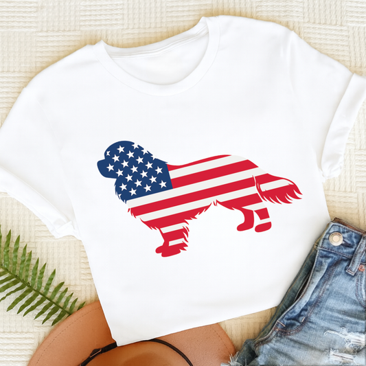 Cavalier American Flag Silhouette Unisex TShirt White