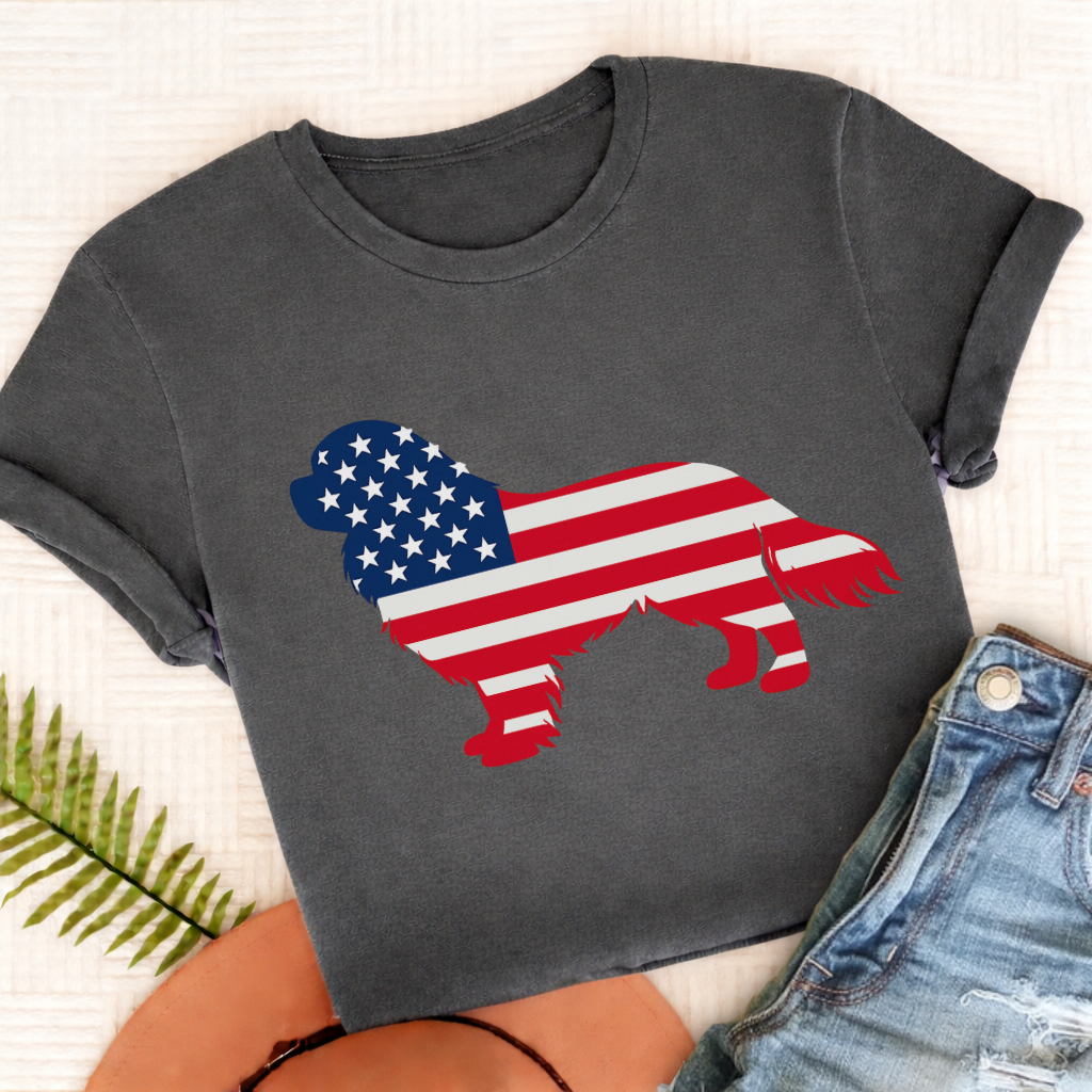 Cavalier American Flag Silhouette Unisex TShirt Comfort Colors Pepper