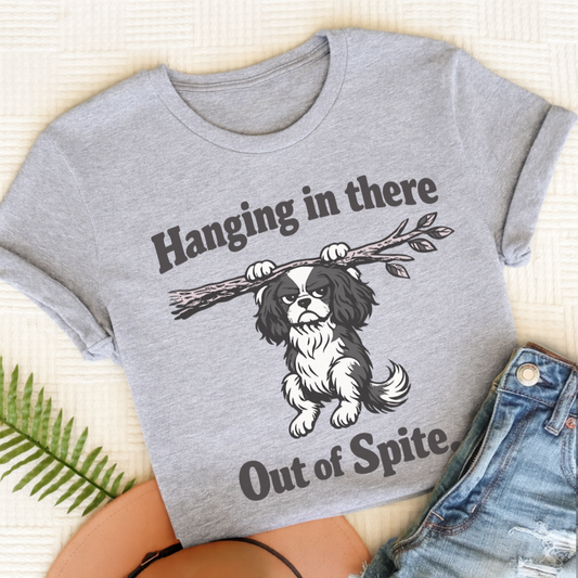 Cavalier King Charles Hanging In There Unisex TShirt Sport Grey