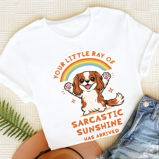 Personalized Cavalier Ray of Sunshine Unisex TShirt White