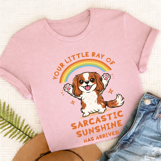 Personalized Cavalier Ray of Sunshine Unisex TShirt Comfort Colors Blossom