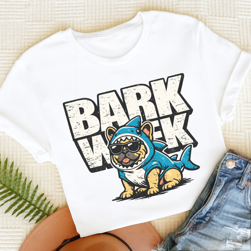 Personalized Frenchie Shark Week Unisex TShirt White