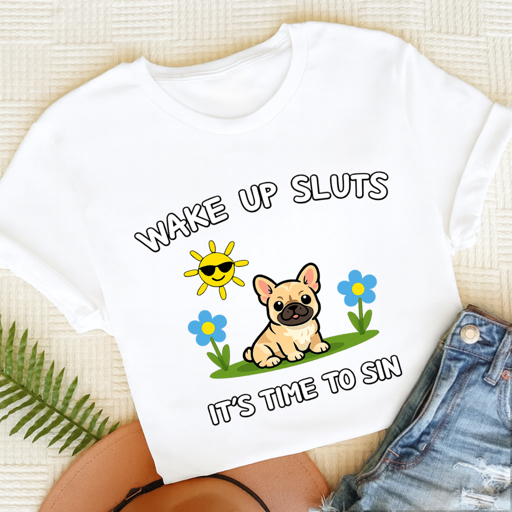 Personalized Frenchie Wake Up Funny Unisex TShirt White