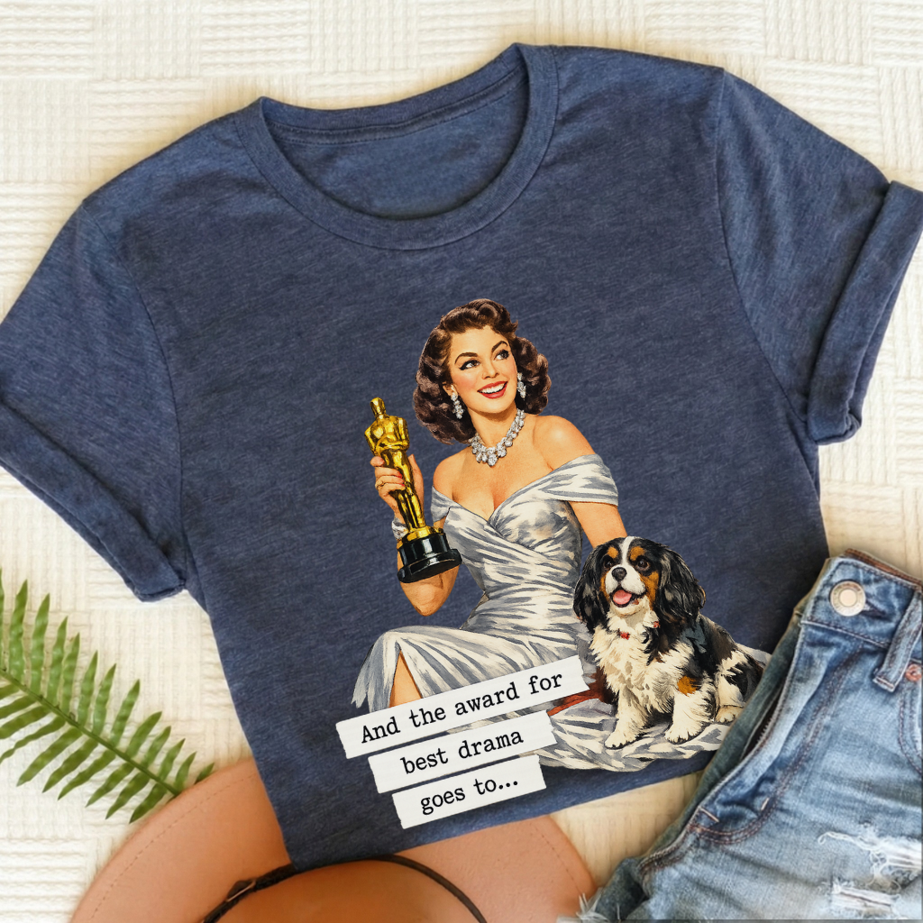 Personalized Cavalier Award for Best Drama Unisex TShirt Heather Navy