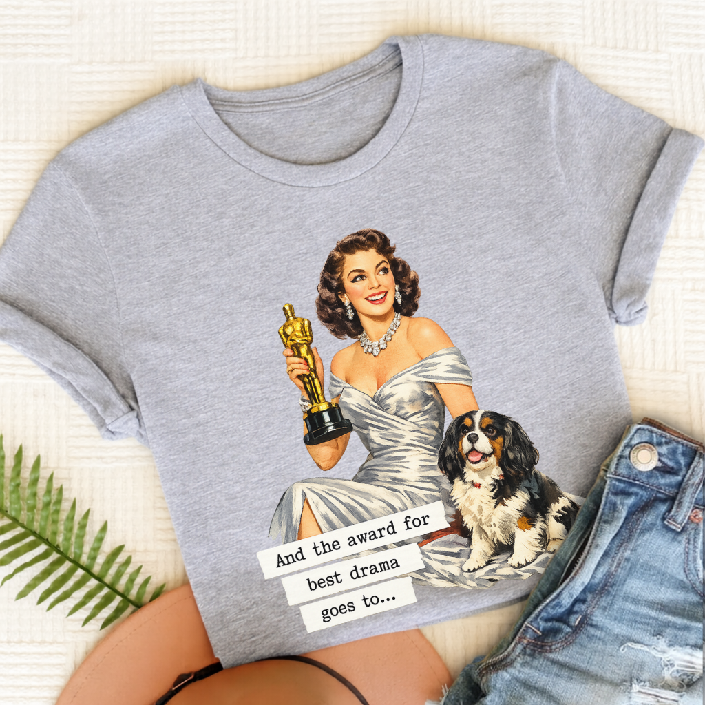 Personalized Cavalier Award for Best Drama Unisex TShirt Sport Grey