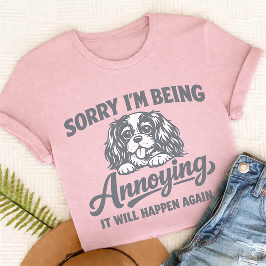 Cavalier Annoying Sorry Unisex TShirt Comfort Colors Blossom