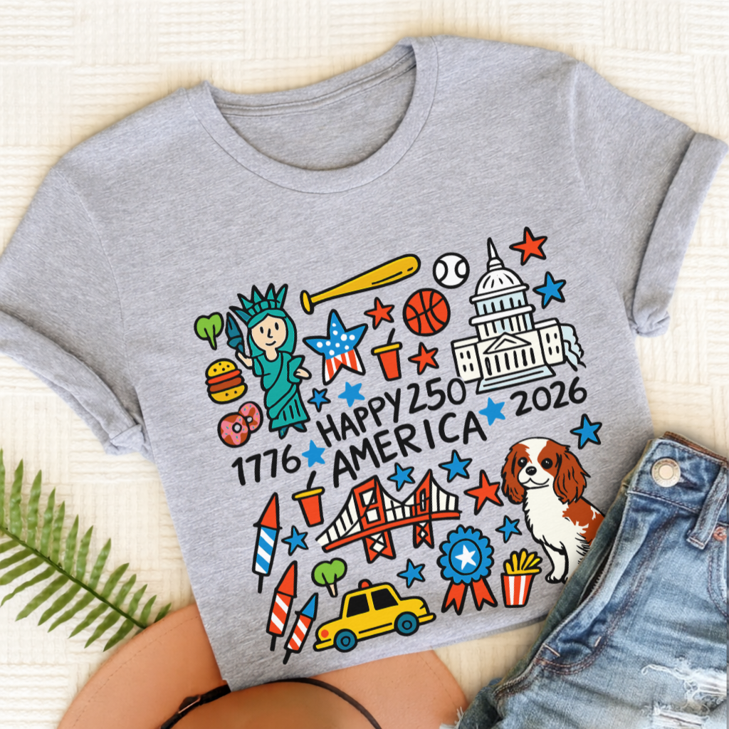 Personalized Cavalier America 250th Birthday Unisex TShirt Sport Grey