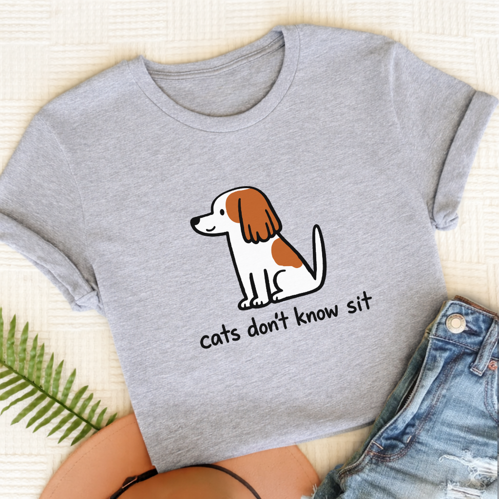 Personalized Cavalier Funny Cats Don't Know Unisex TShirt Sport Grey