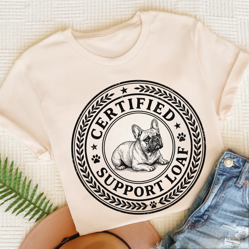 French Bulldog Support Loaf Unisex TShirt Natural
