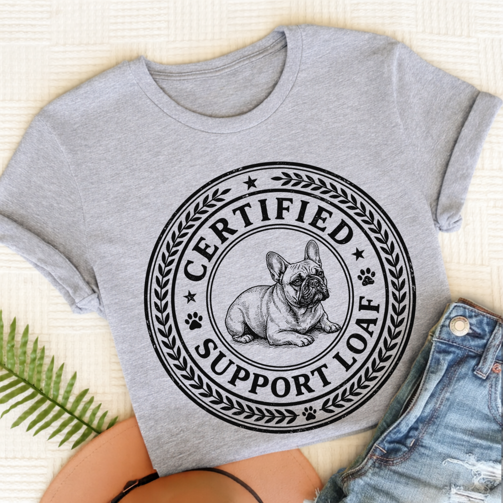 French Bulldog Support Loaf Unisex TShirt Sport Grey