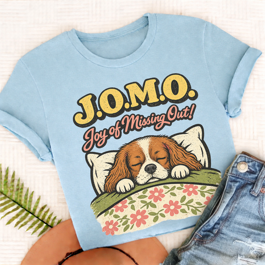 Personalized Cavalier JOMO Unisex TShirt Comfort Colors Chambray