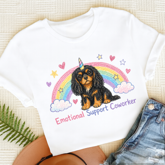 Personalized Cavalier Crayon Coworker Unisex TShirt White