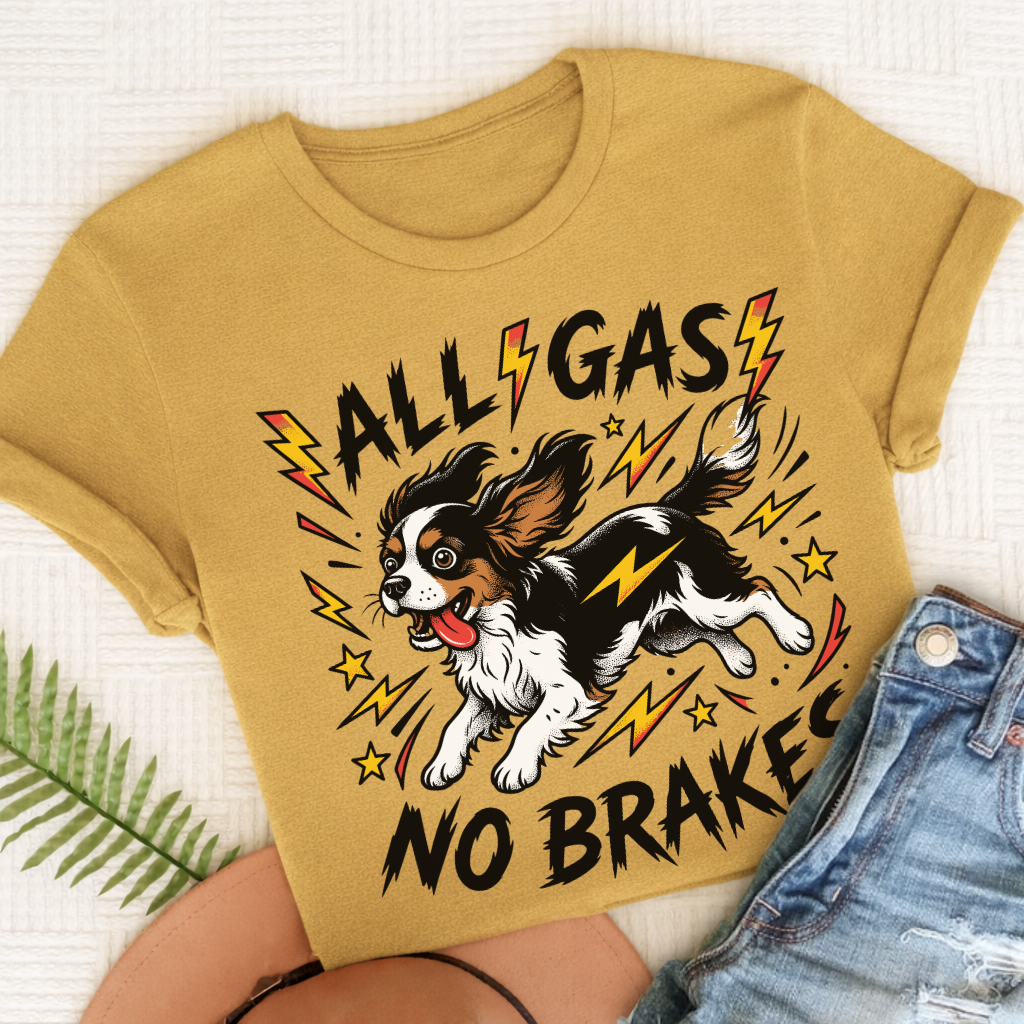 Custom Cavalier Zoomies Funny Unisex TShirt Comfort Colors Mustard