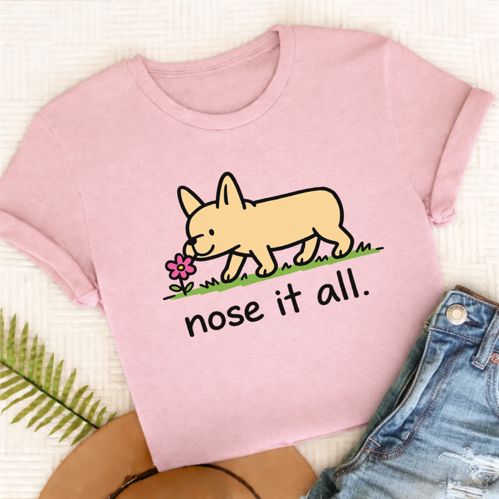 Custom Frenchie Flower Walk Unisex TShirt Comfort Colors Blossom