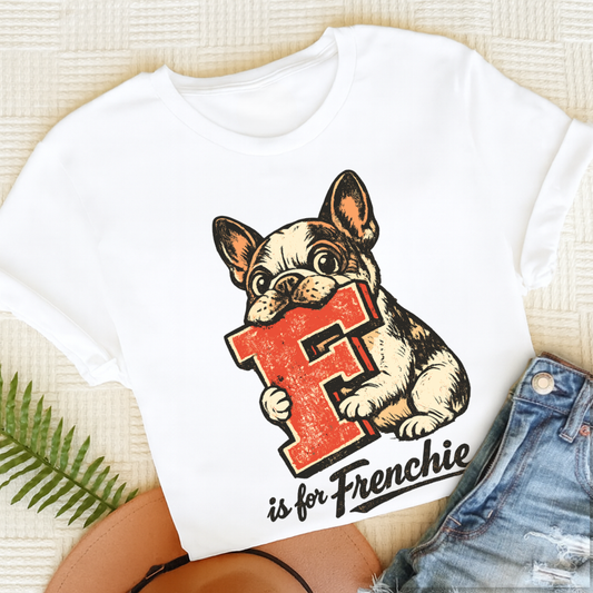Custom French Bulldog Alphabet Unisex TShirt White